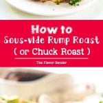 How to Sous-vide rump roast or chuck roast- succulent, tender slices of sous-vide steak and eggs. Perfect for breakfasts or brunch for a crowd. #SousVideRecipes #SteakandEggs #SousVideBeef