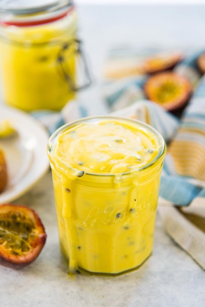 Passion Fruit Curd - A deliciously creamy and tangy passion fruit curd! A great addition to any dessert and adds a refreshing tropical flavor. Freezer friendly too. 