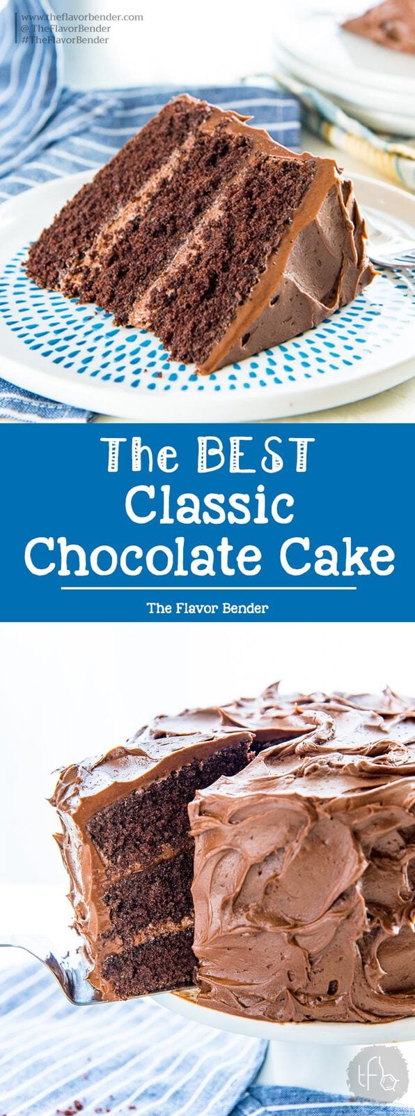 This Classic Chocolate Cake is the only and best chocolate cake recipe you will ever need! It has layers of soft, airy chocolate cake layers, with a creamy, buttery, melt in your mouth Chocolate buttercream frosting. Perfect cake for Birthday cake, or any occasion.