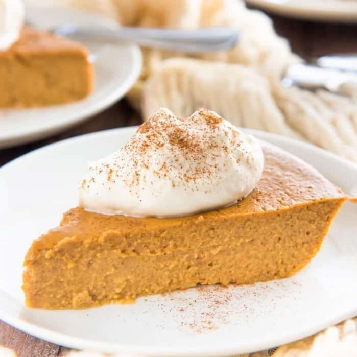 This Crustless Pumpkin Pie pudding is so satisfying and silky smooth that you won't miss the crust at all! It's Gluten free and refined sugar free too. 