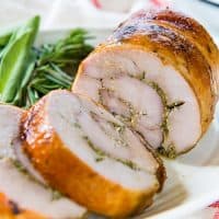 Slow Roasted Turkey Roulade - A delicious and succulent oven roasted Turkey roll, with sage and rosemary. Perfect for Thanksgiving!