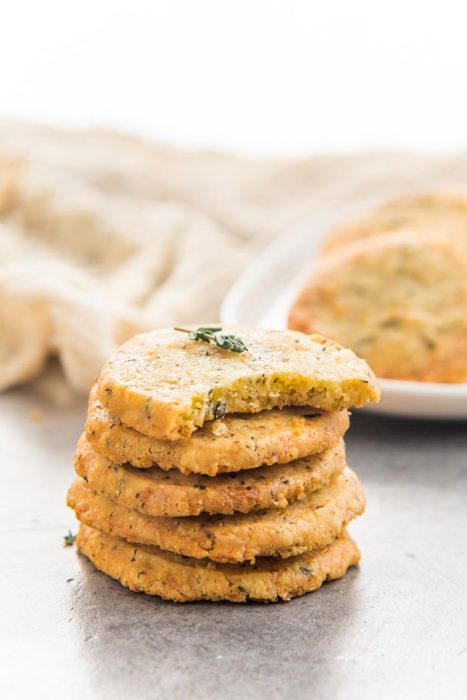 Thyme and Cheddar Cheese Cookies - These slice and bake savory cookies are easy to make and delicious! Perfect as appetizers or as snacks.