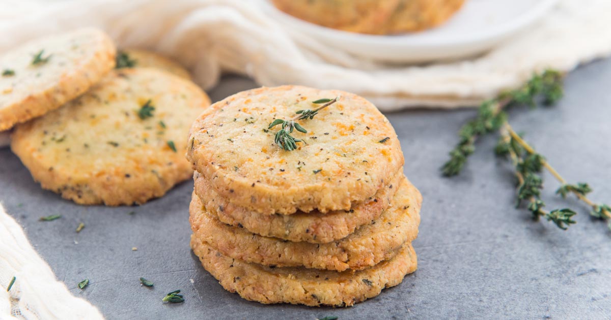 Thyme and Cheddar Cheese Cookies (Savory Cookies) - The Flavor Bender