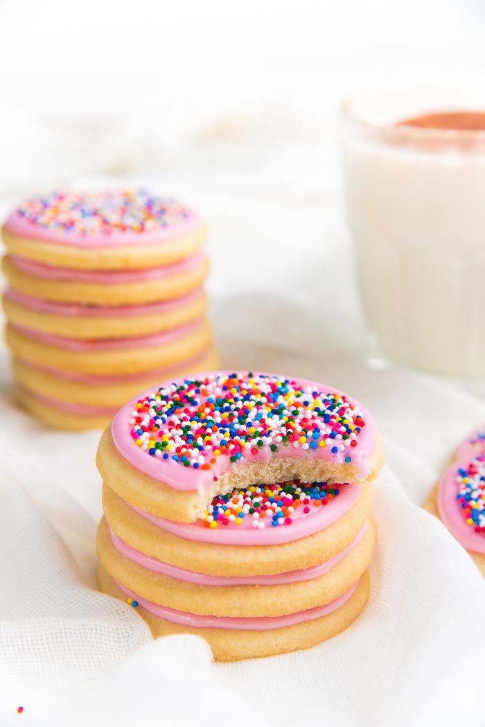 Funfetti cookies - also known as Hundreds and Thousands biscuits are soft, buttery and milky cookies topped with rainbow sprinkles and are an absolute crowd favorite!