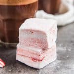 Homemade Peppermint Marshmallows - Soft, springy, fluffy peppermint marshmallows that are addictively delicious. Fantastic for gift giving and for your hot chocolate. Make them with or without corn syrup. 