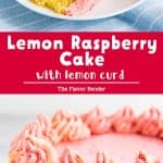 This lemon raspberry cake is an incredible refreshing and tasty! Easy lemon cake with lemon curd in the middle and raspberry buttercream all over. #LemonCake #SummerCake #CakeRecipes #TheFlavorBender