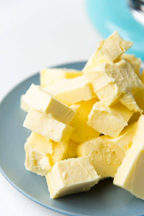 Unsalted butter cut into cubes to add