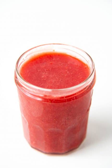 Blended strawberry coulis