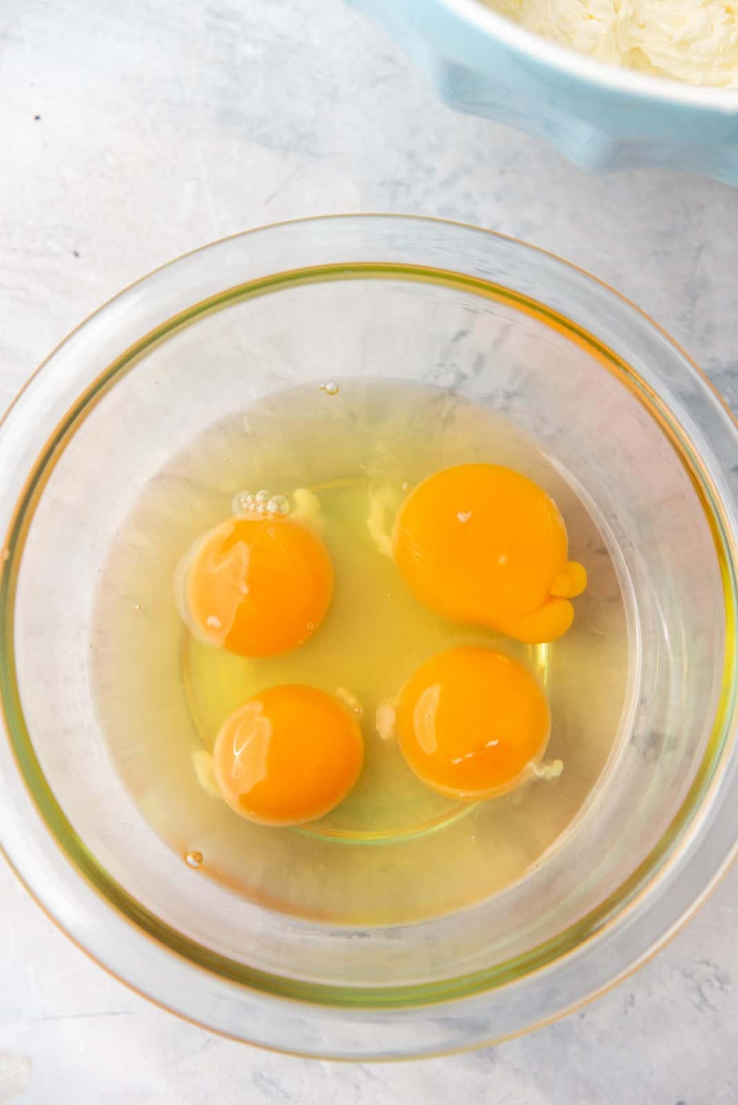 4 eggs in a bowl