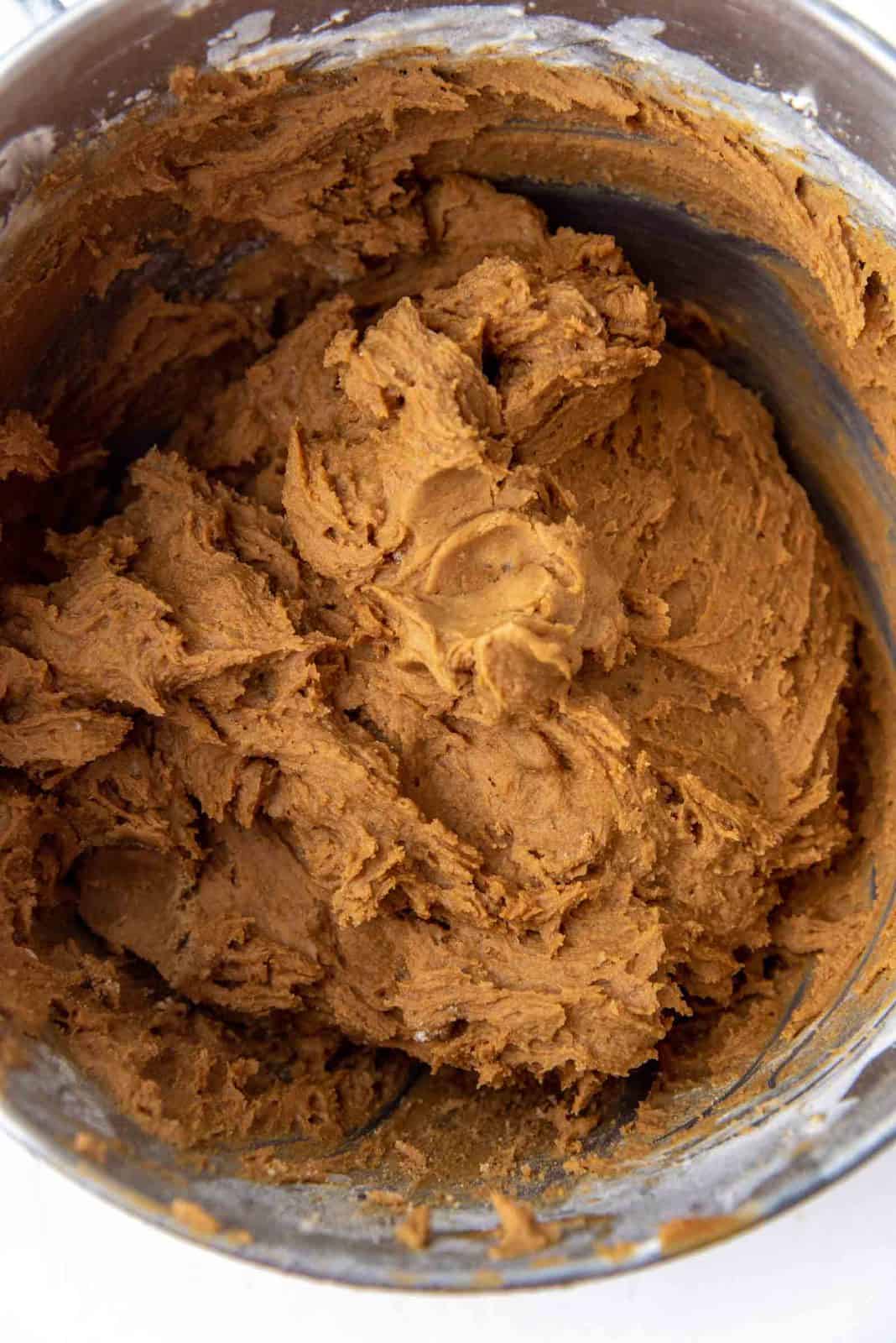Ginger cookie dough ready to be chilled