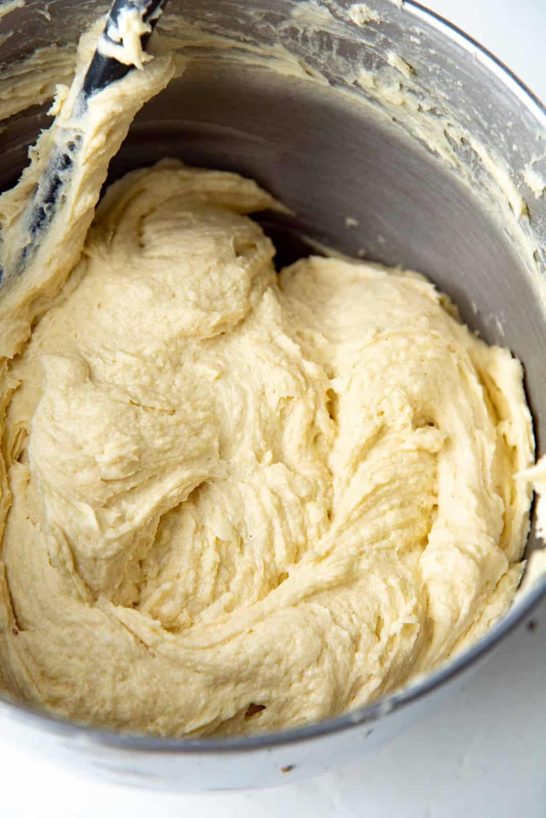 Eggnog pound cake batter ready
