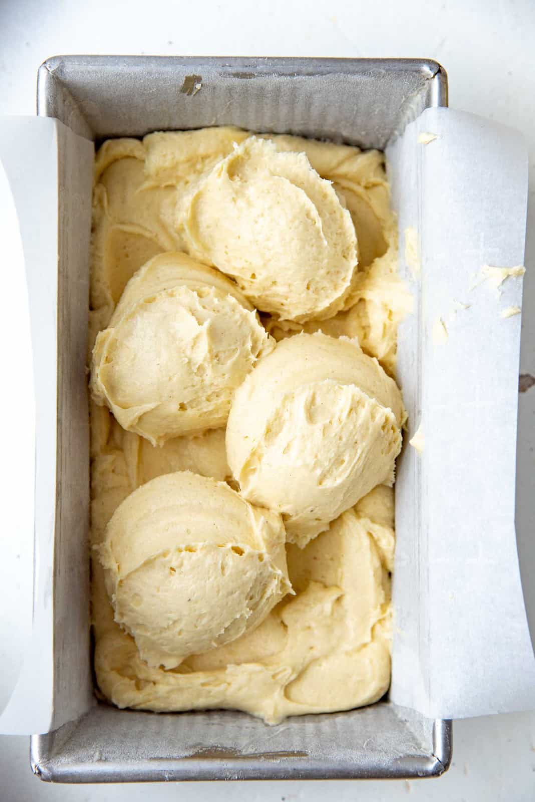 Placing the rest of the batter on top