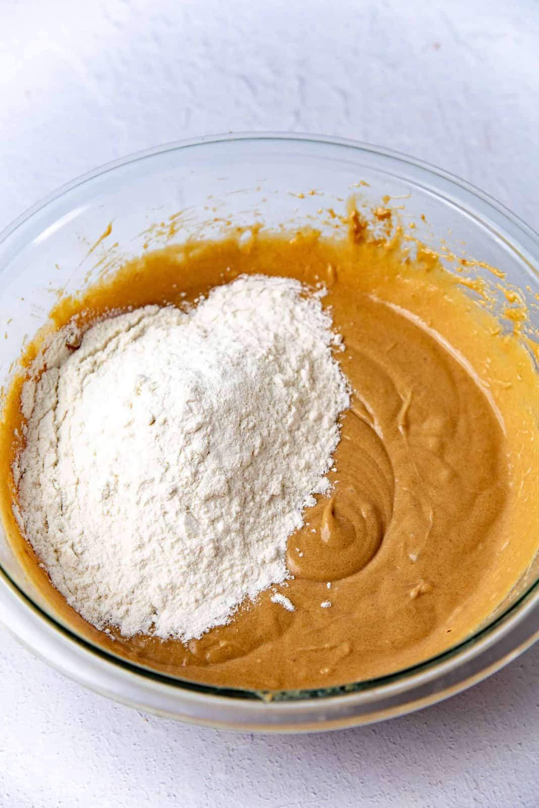 The flour added to the blondie batter