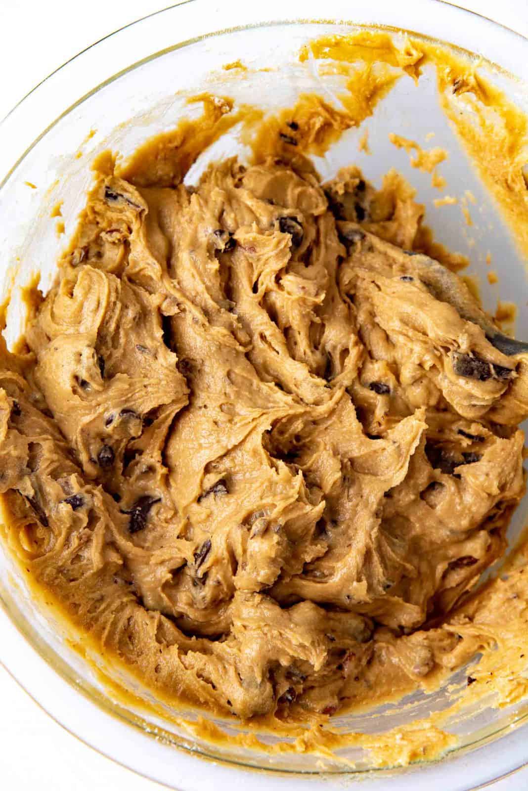 The blondie batter after being mixed