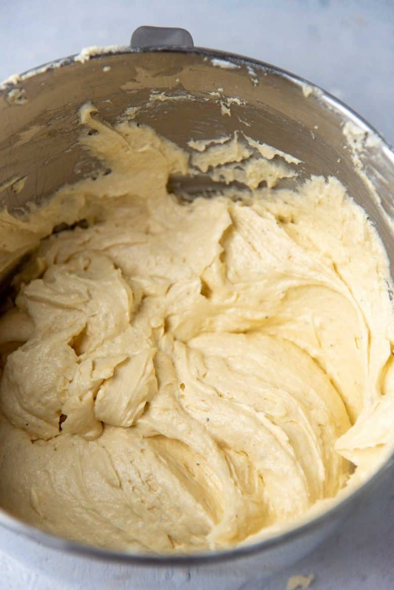 The ginger cardamom cake batter ready
