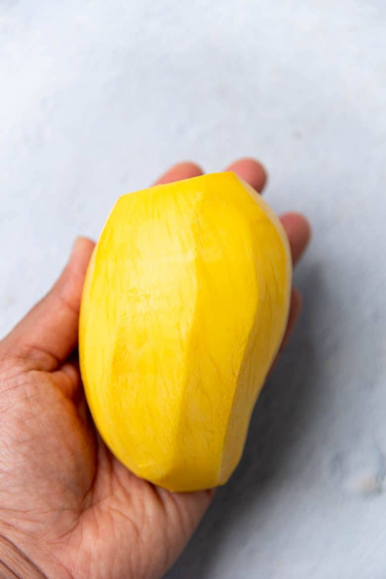 A peeled mango
