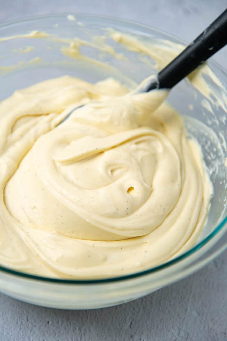 Close up of the vanilla diplomat cream