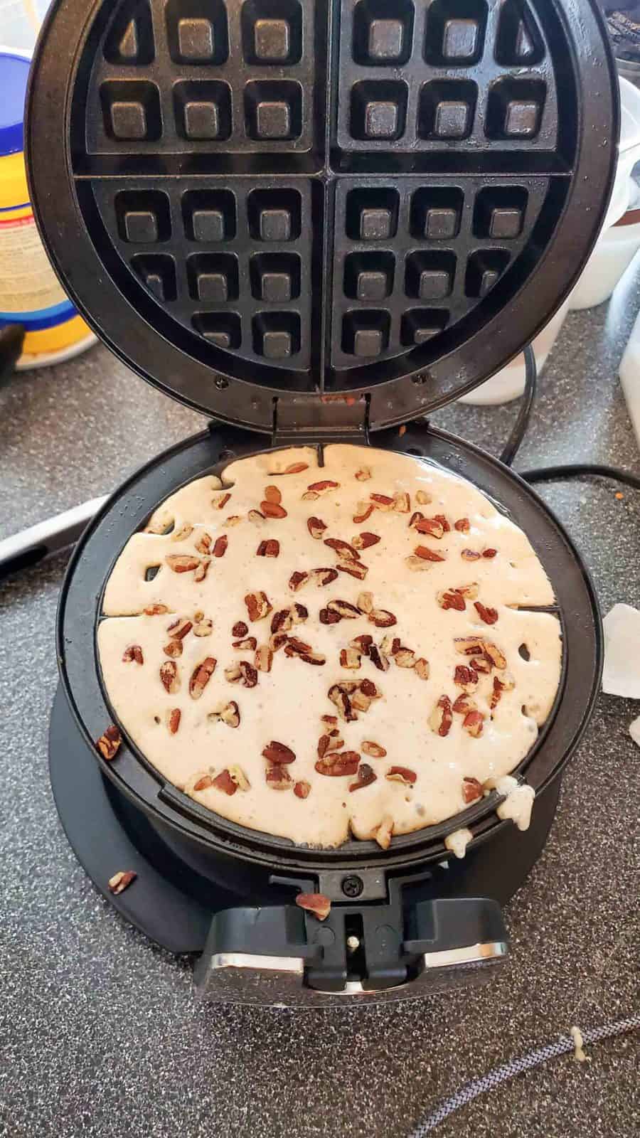 Spiced Yeasted Waffles  with Apples and Pecans  - 56