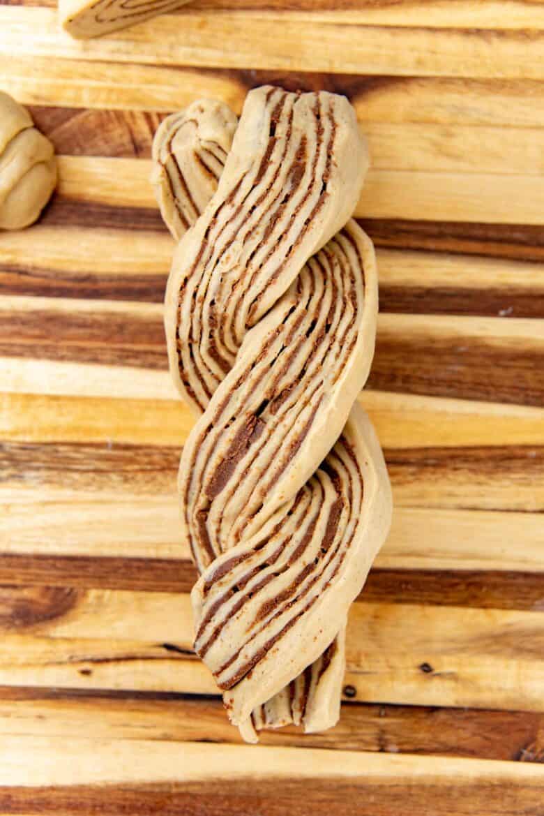 The bread roll twisted into a braid
