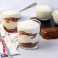 Square image of Creme chiboust trifle.