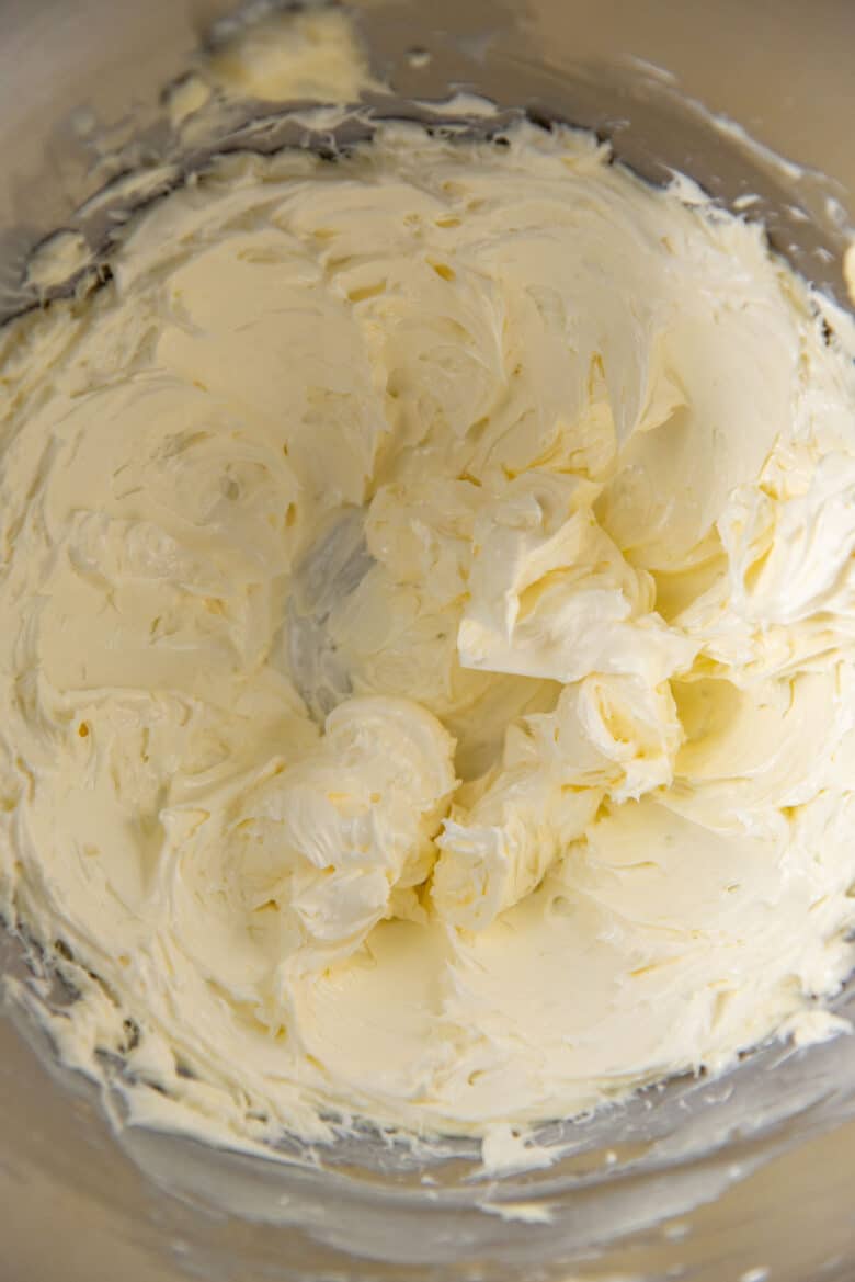 Butter whisked until creamy in a mixing bowl. 