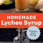 Homemade lychee syrup pinterest image.