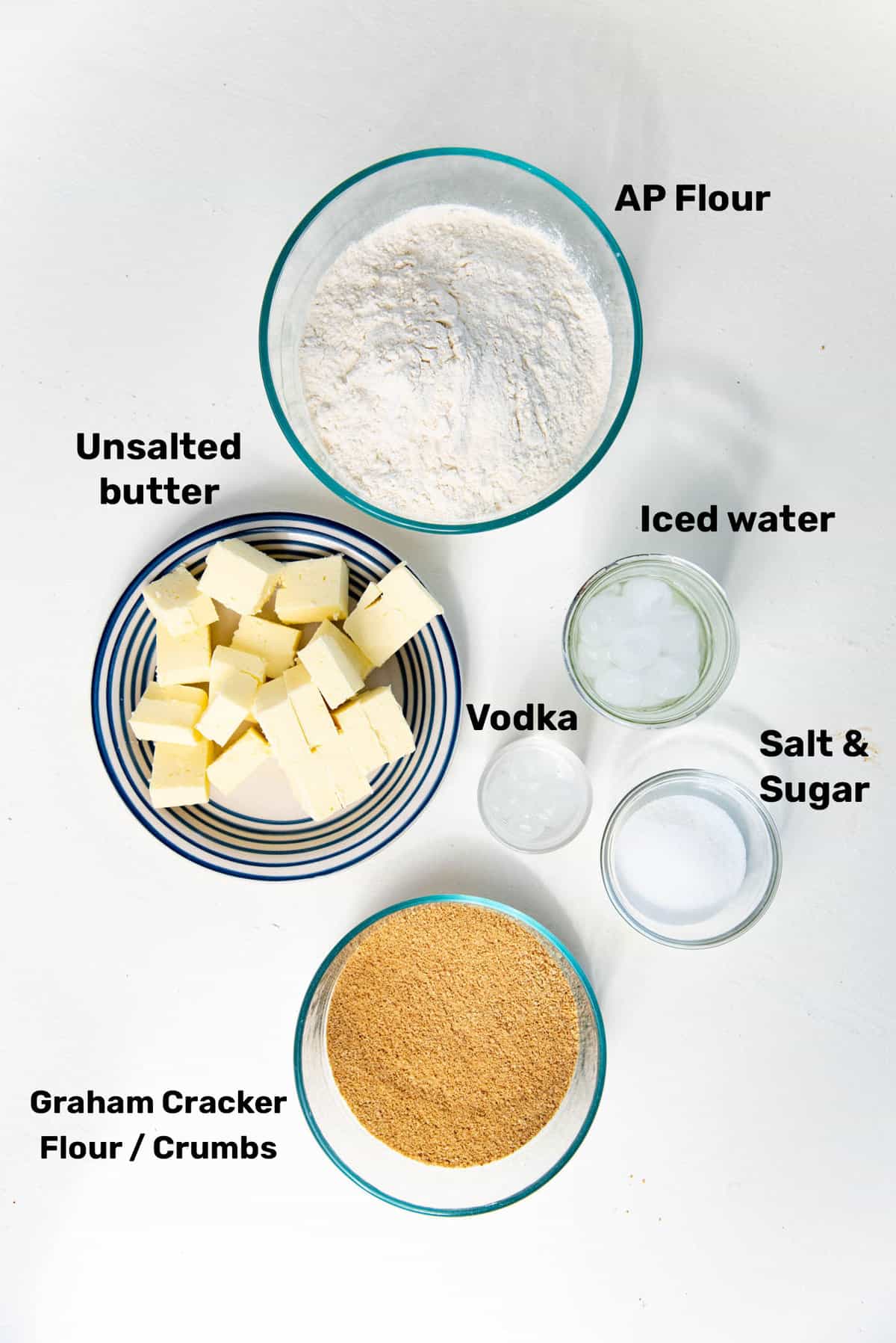 Graham flour pie dough ingredients.