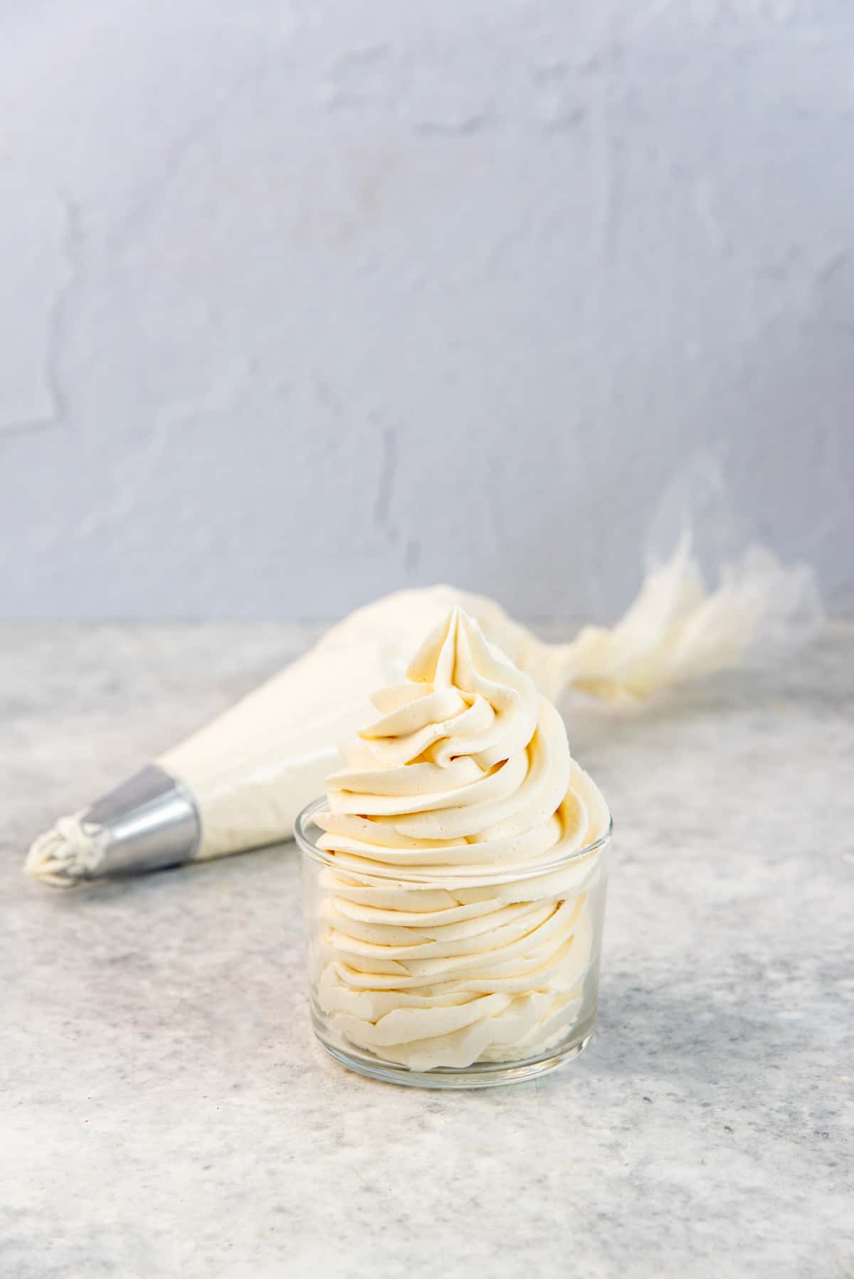 An image of piped vanilla buttercream.