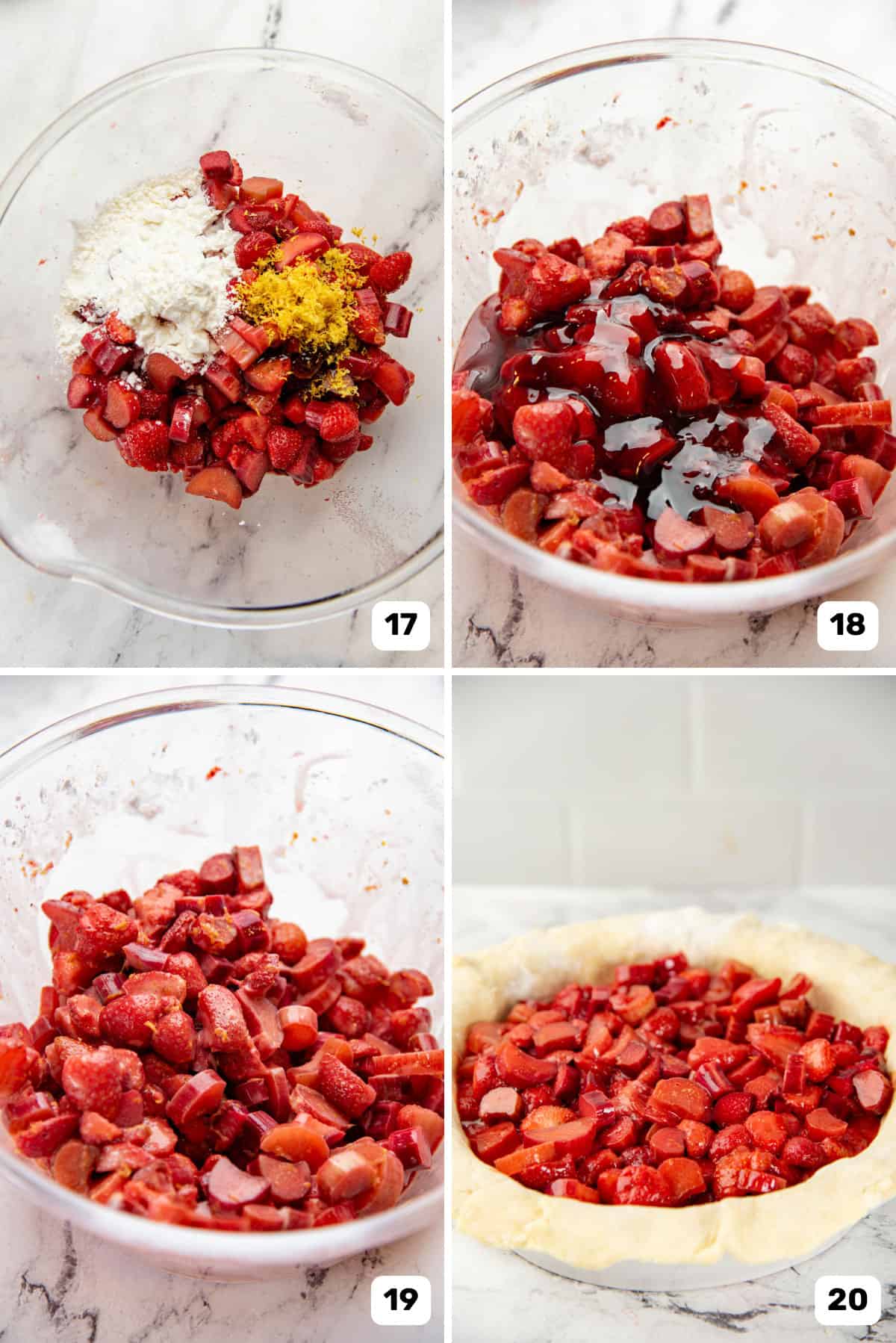Strawberry Rhubarb Pie  with Thick Fruity Filling  - 68